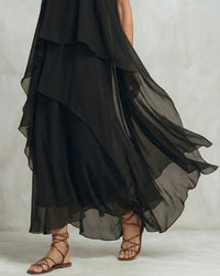 Boho Layered Chiffon Maxi Dress